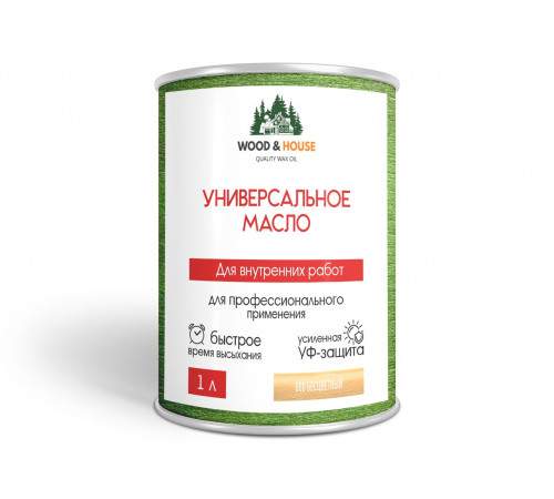 Приобрести ЦВЕТНОЕ УНИВЕРСАЛЬНОЕ МАСЛО WOOD & HOUSE Серия ПРОФИ в Пскове, Псковская область